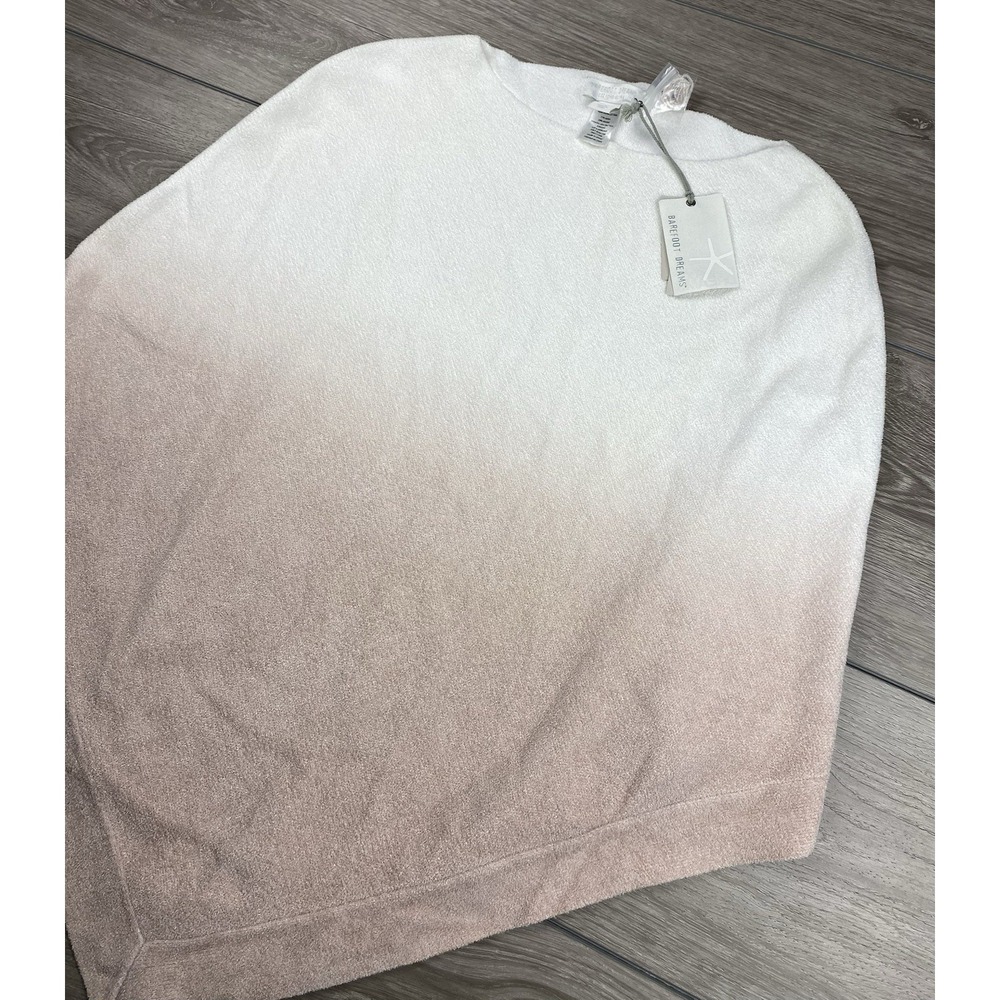Barefoot Dreams Women's Cozy Chic Ultra Lite Ombré Poncho White One Size New